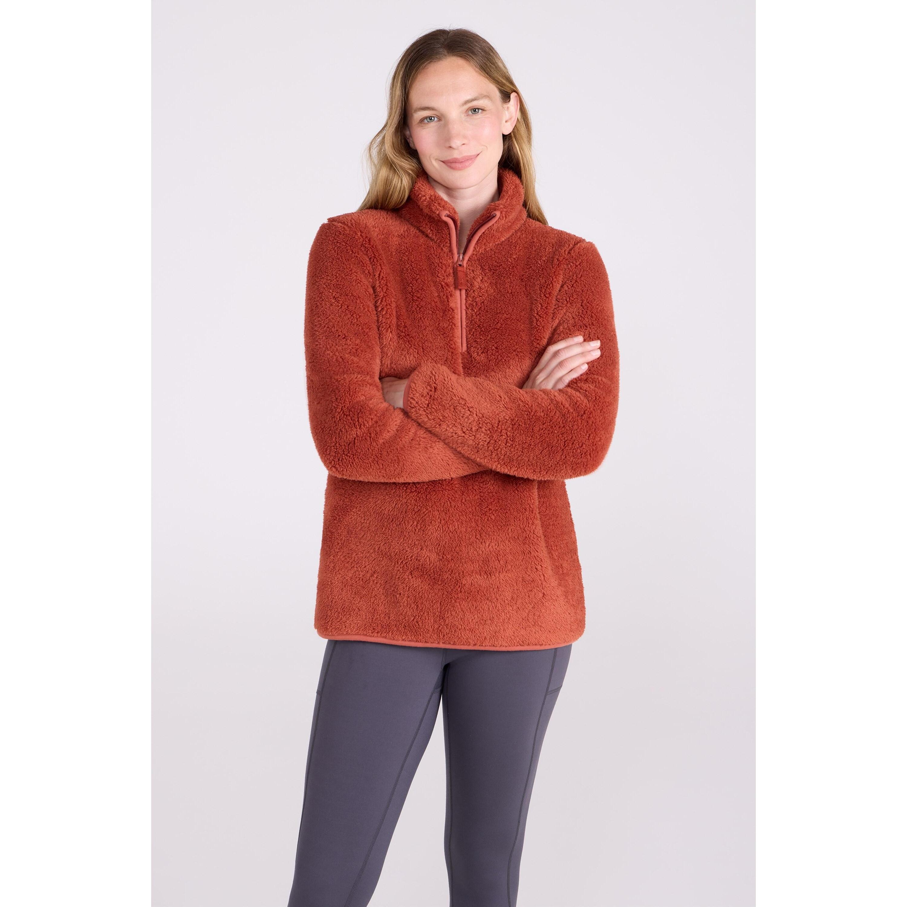 MOUNTAIN WAREHOUSE Womens/Ladies Teddy Fleece Quarter Zip Fleece Top (Burnt Orange)