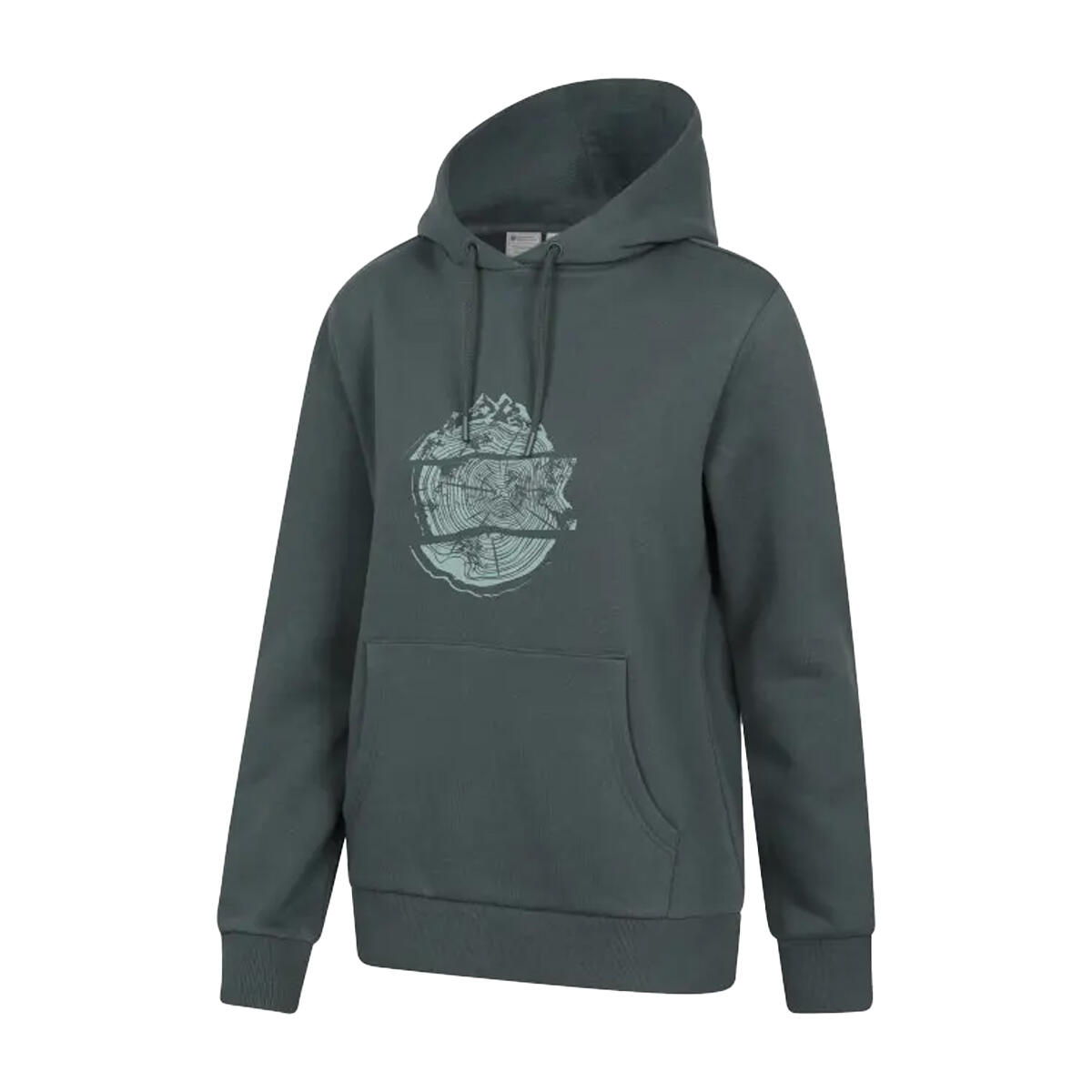 Sweat À Capuche Motif/style Anneau De Montagne Femme (Kaki Foncé) 3/4