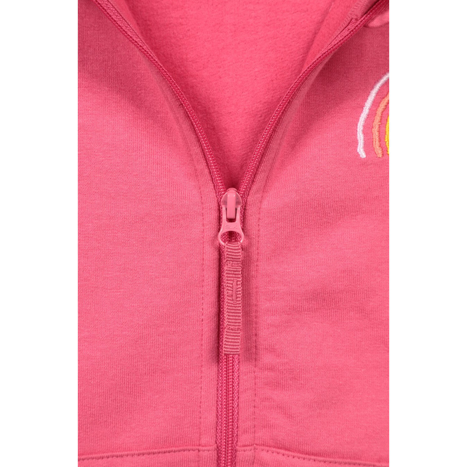 Hoodie mit durchgehendem Reißverschluss für Kinder Dunkelrosa 3/4
