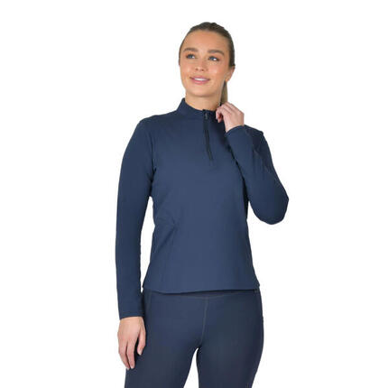 Base Layer Oberteil für , angeraut, Reiten, Anliegend, Langärmlig Damen Marine