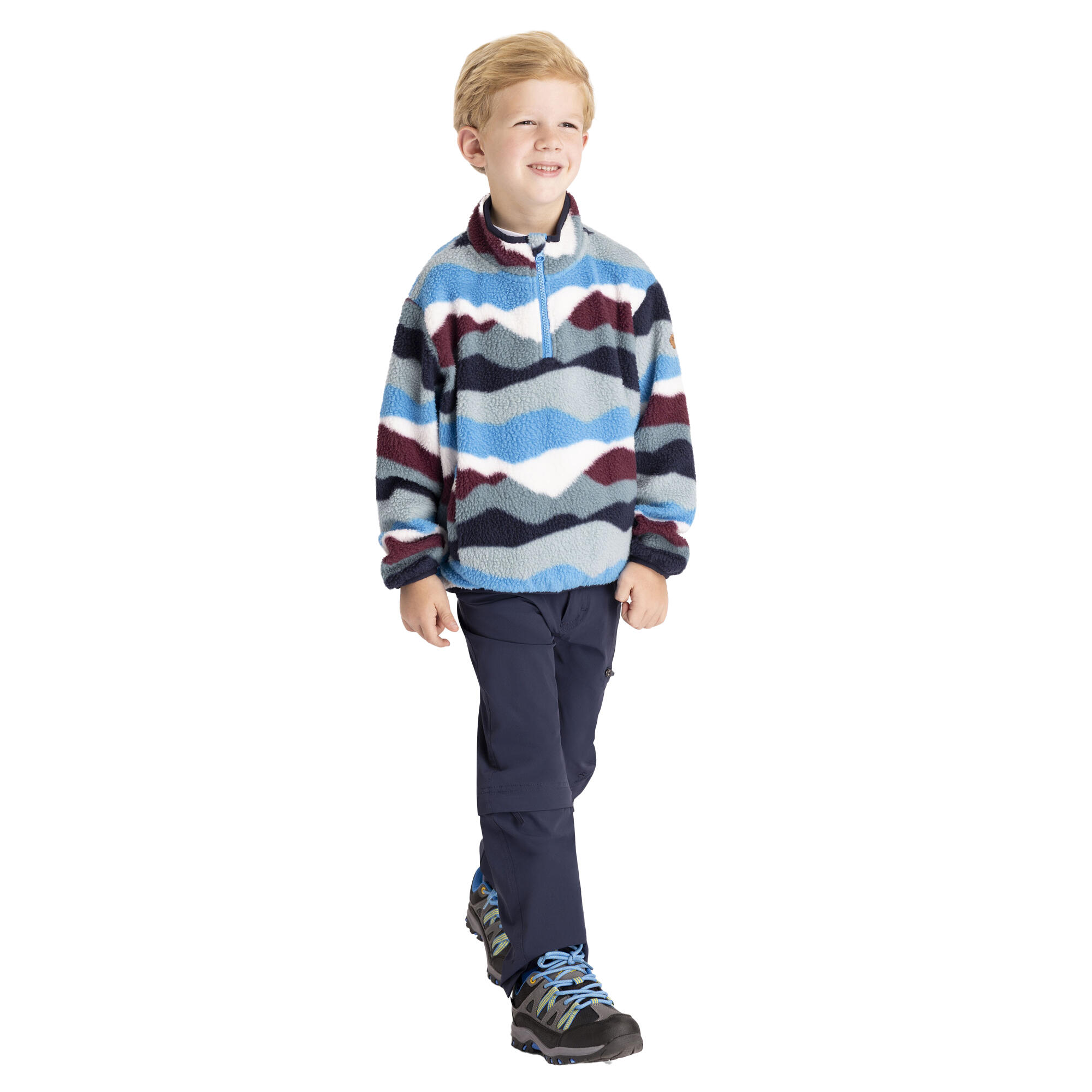 Childrens/Kids Ovie Half Zip Fleece Top (Cobalt) 3/4