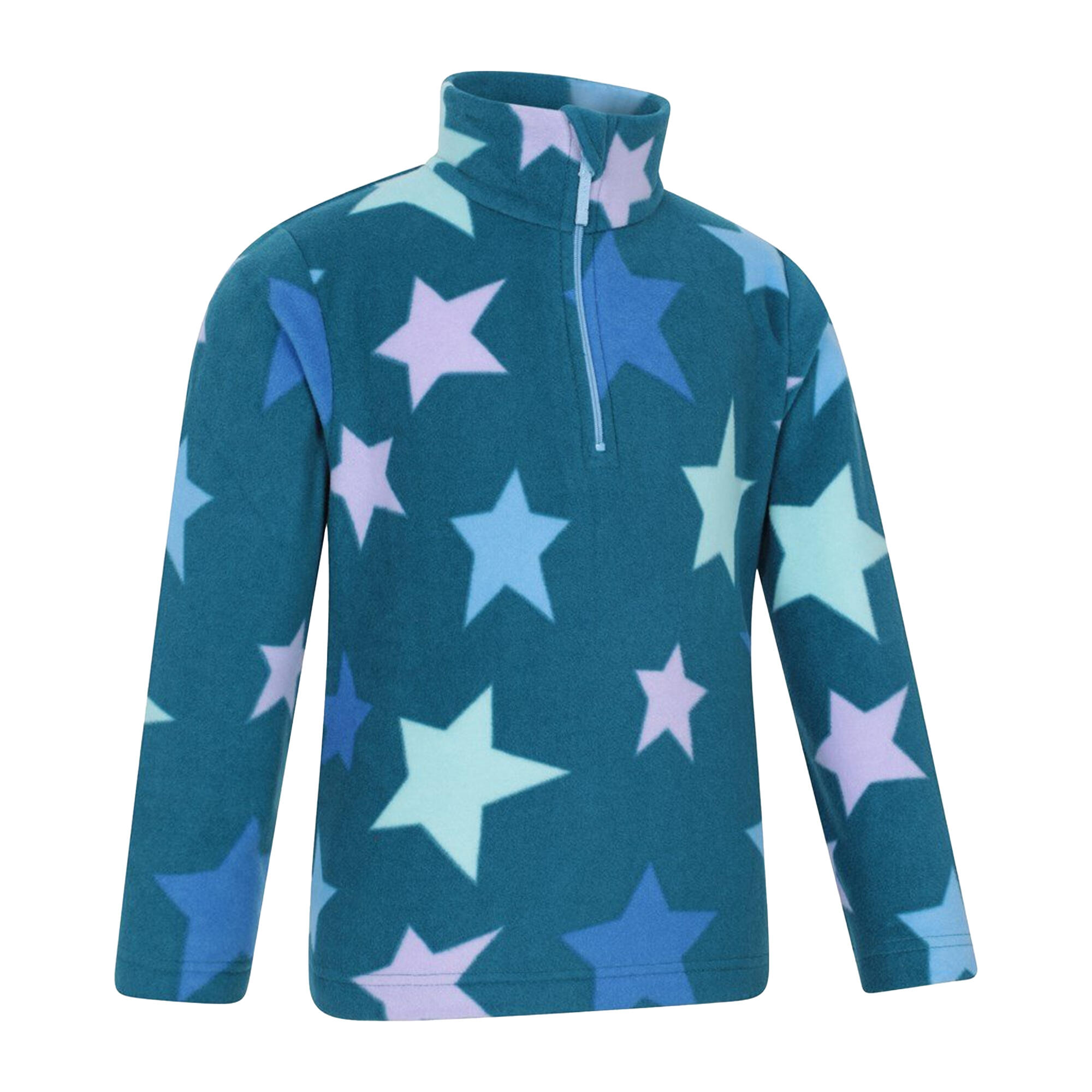 "Endeavour" Fleece für , mit halbem Reißverschluss, MicroVlies Kinder Türkis 3/4