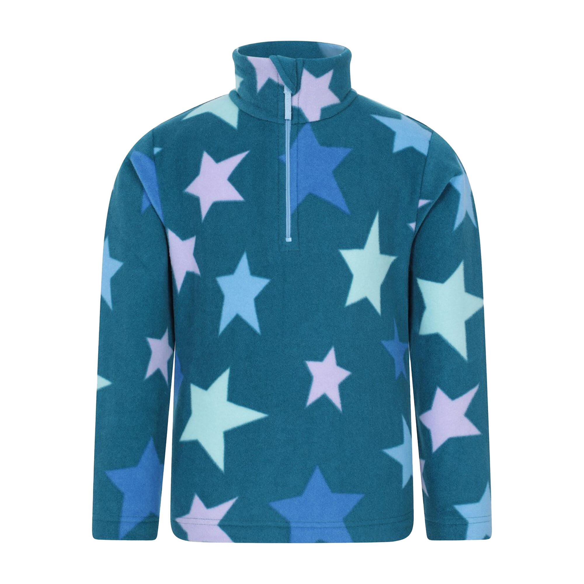 MOUNTAIN WAREHOUSE Childrens/Kids Endeavour Star Microfleece Half Zip Fleece (Turquoise)
