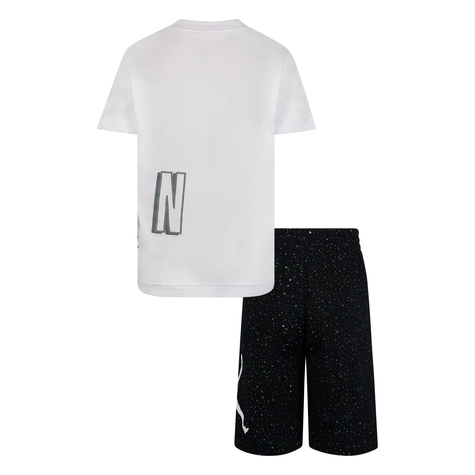 Childrens/Kids Air Jordan Speckle Top & Bottom Set (Black/White) 2/4