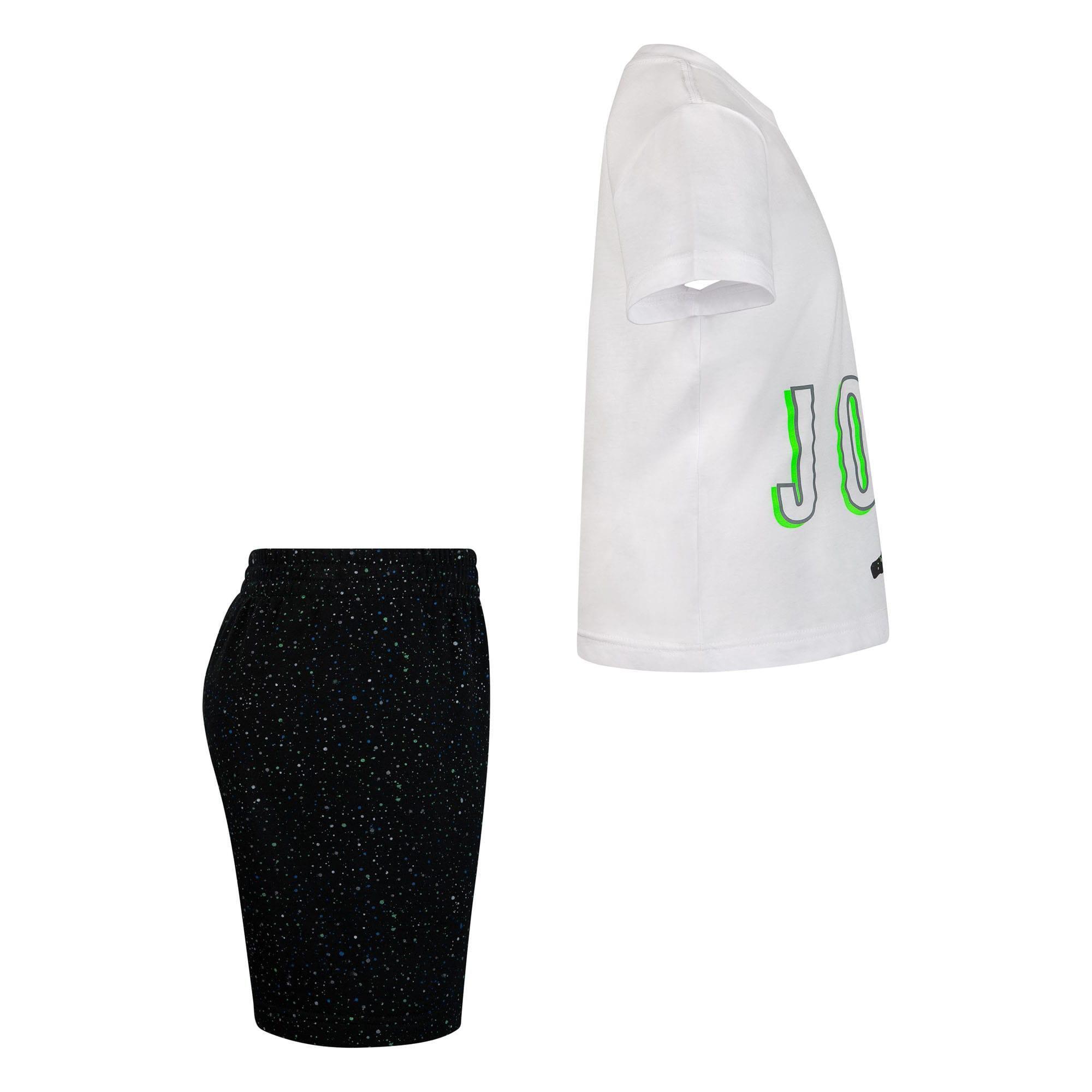 Childrens/Kids Air Jordan Speckle Top & Bottom Set (Black/White) 4/4