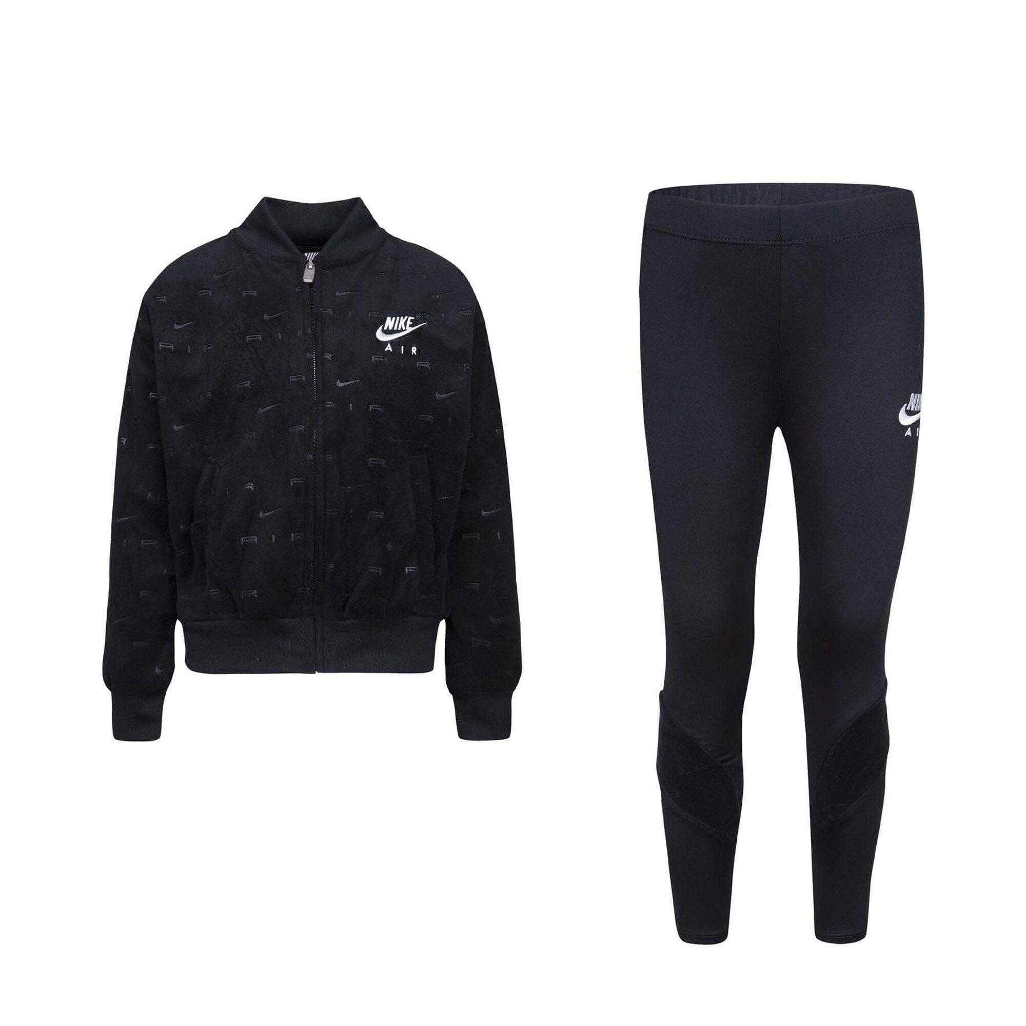 NIKE Air Set Superiore E Inferiore Simil Velluto Bambini Nike Nero