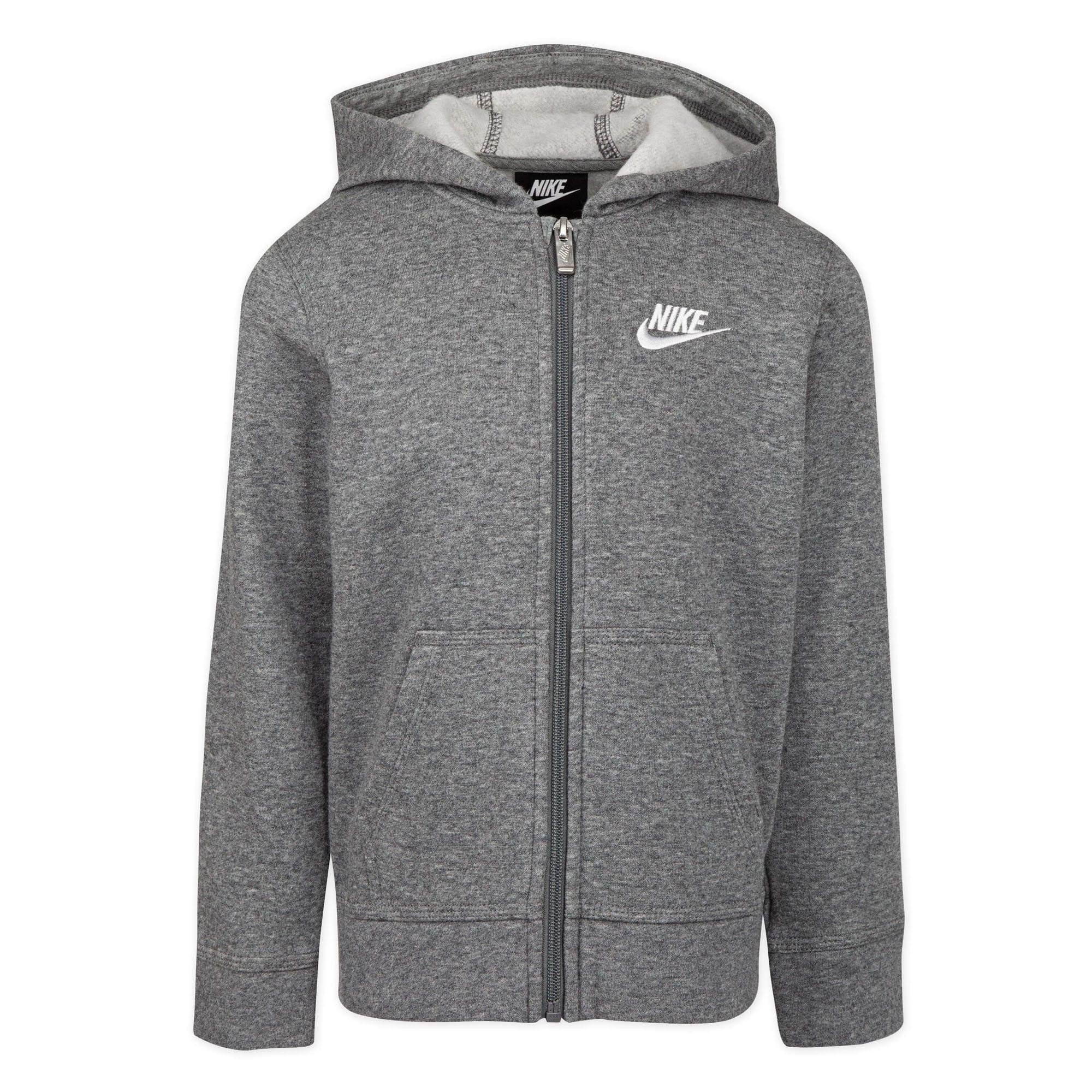 NIKE Childrens/Kids Club Fleece Full Zip Hoodie (Grey)