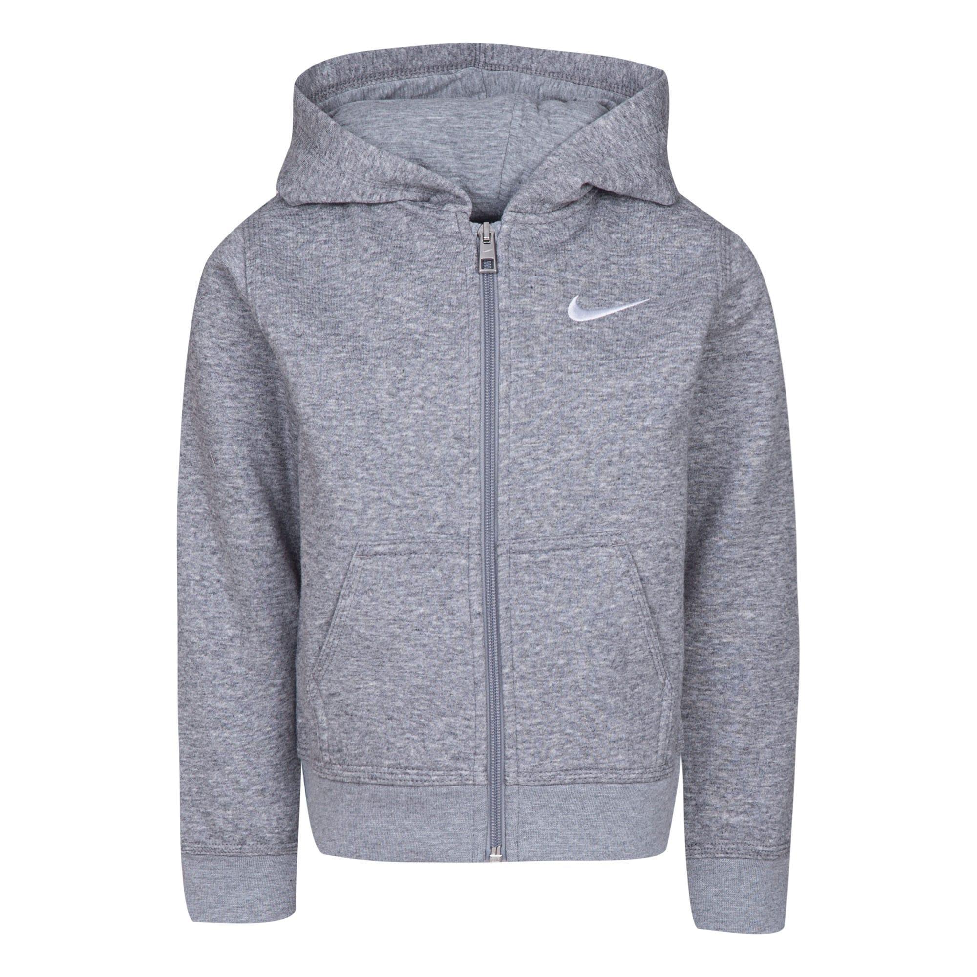 NIKE Childrens/Kids Team Club Full Zip Hoodie (Grey)