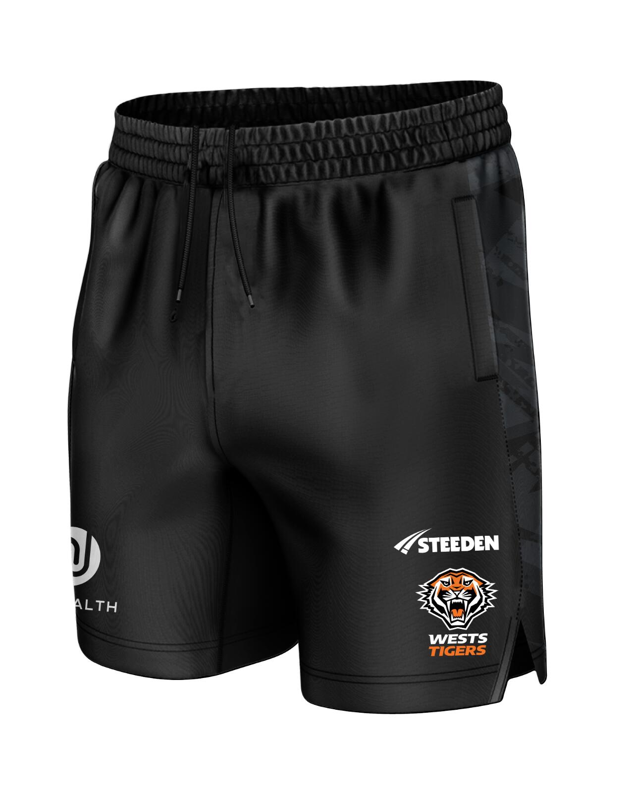 NRL 2025 Gym Shorts - West Tigers - Youth - Kids