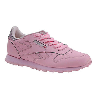 Kinderen/kinderen classic metallic leren trainers (roze)