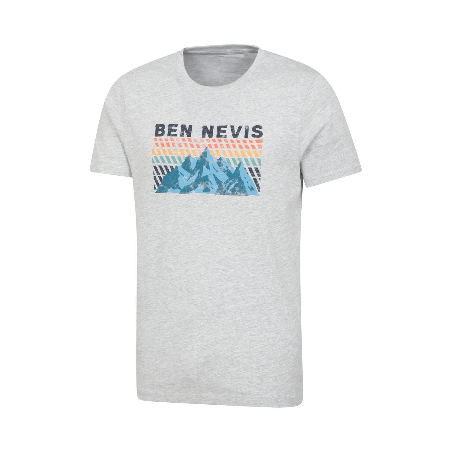 Maglietta Grafica Uomo Mountain Warehouse Ben Nevis Grigio Chiaro 3/4