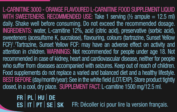 L-Carnitine 3000 - 25ml Orange de Biotech USA 3/5