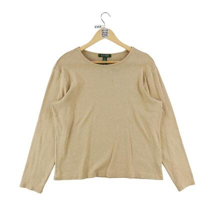 Second life - Langarm Damen Beige T-Shirt - Wie neu