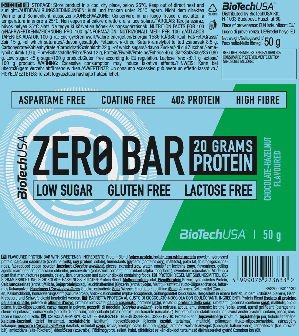 Barres protéinées - Zero Bar - Chocolat Noisette 3/3