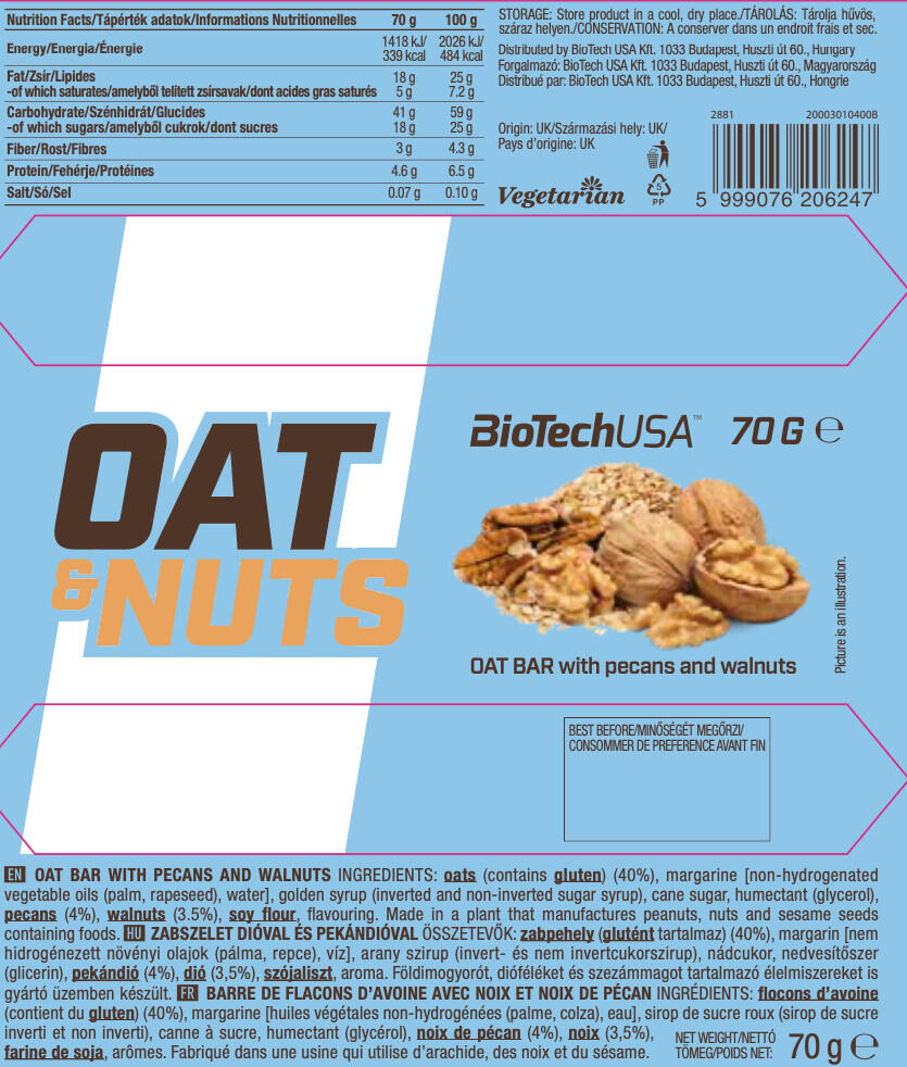 Barritas Energéticas - Barrita De Avena (20x70g) - Nueces Pecanas 3/3