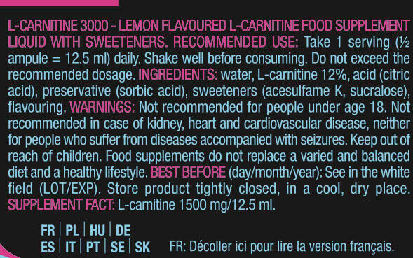 L-Carnitine 3000 - 25ml Limão da Biotech USA 3/5
