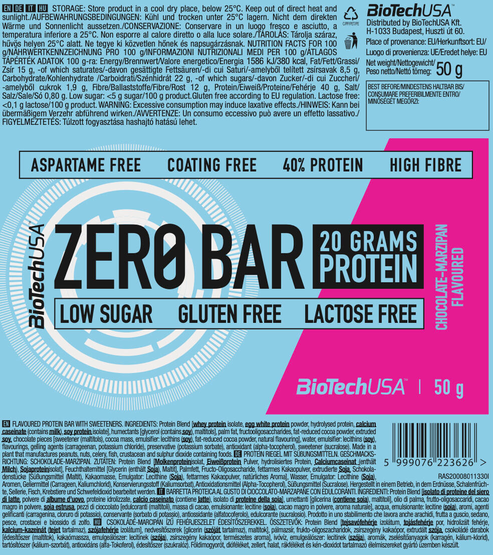 Barres protéinées - Zero Bar - Chocolat Marzipan 3/3