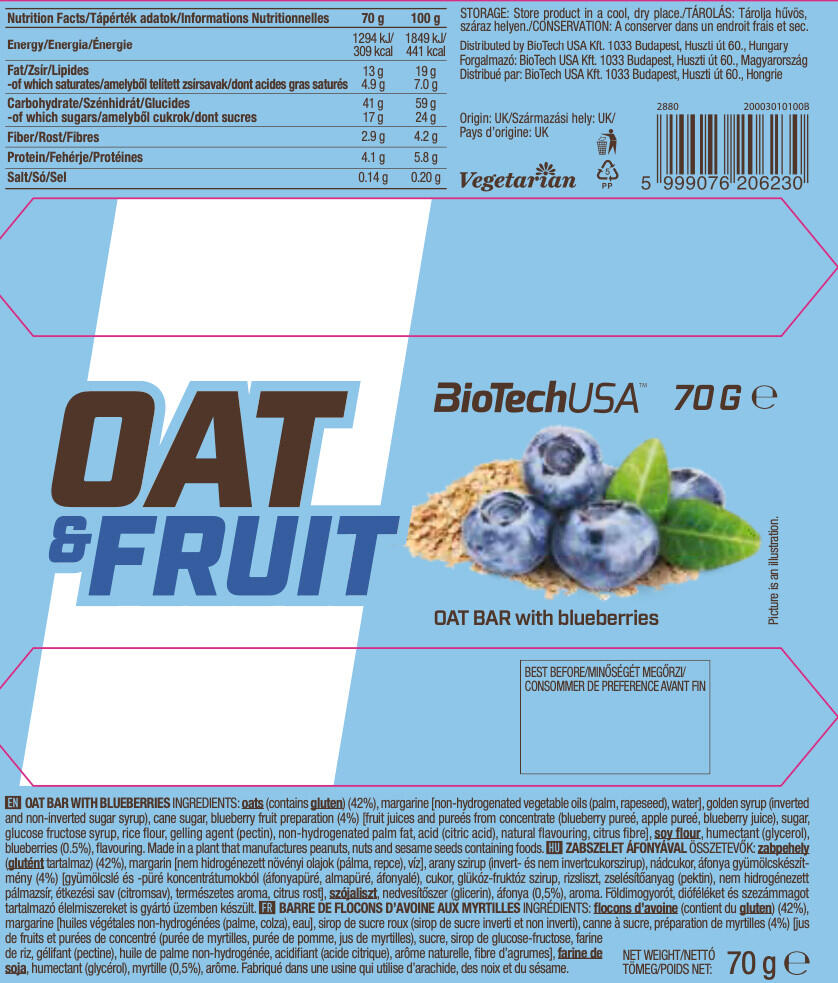 Barres énergétiques - Oat & Fruit - Myrtille 3/4