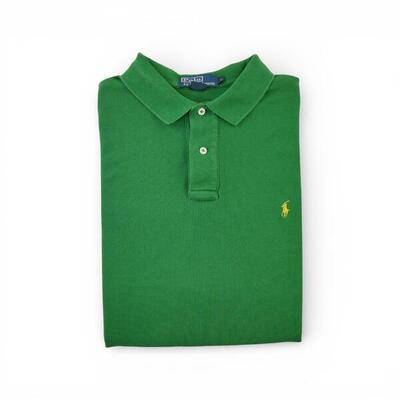 Tweedehands - korte mouw heren polo shirt groen - als nieuw