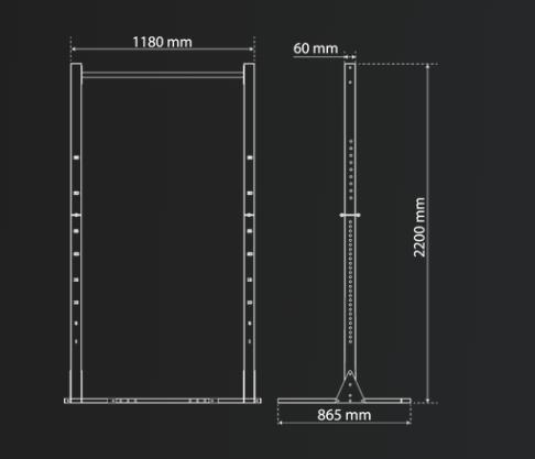 Set De Squat Rack Con Banco De Pesas Ajustable I Musculación I K-Sport I Negro 6/7
