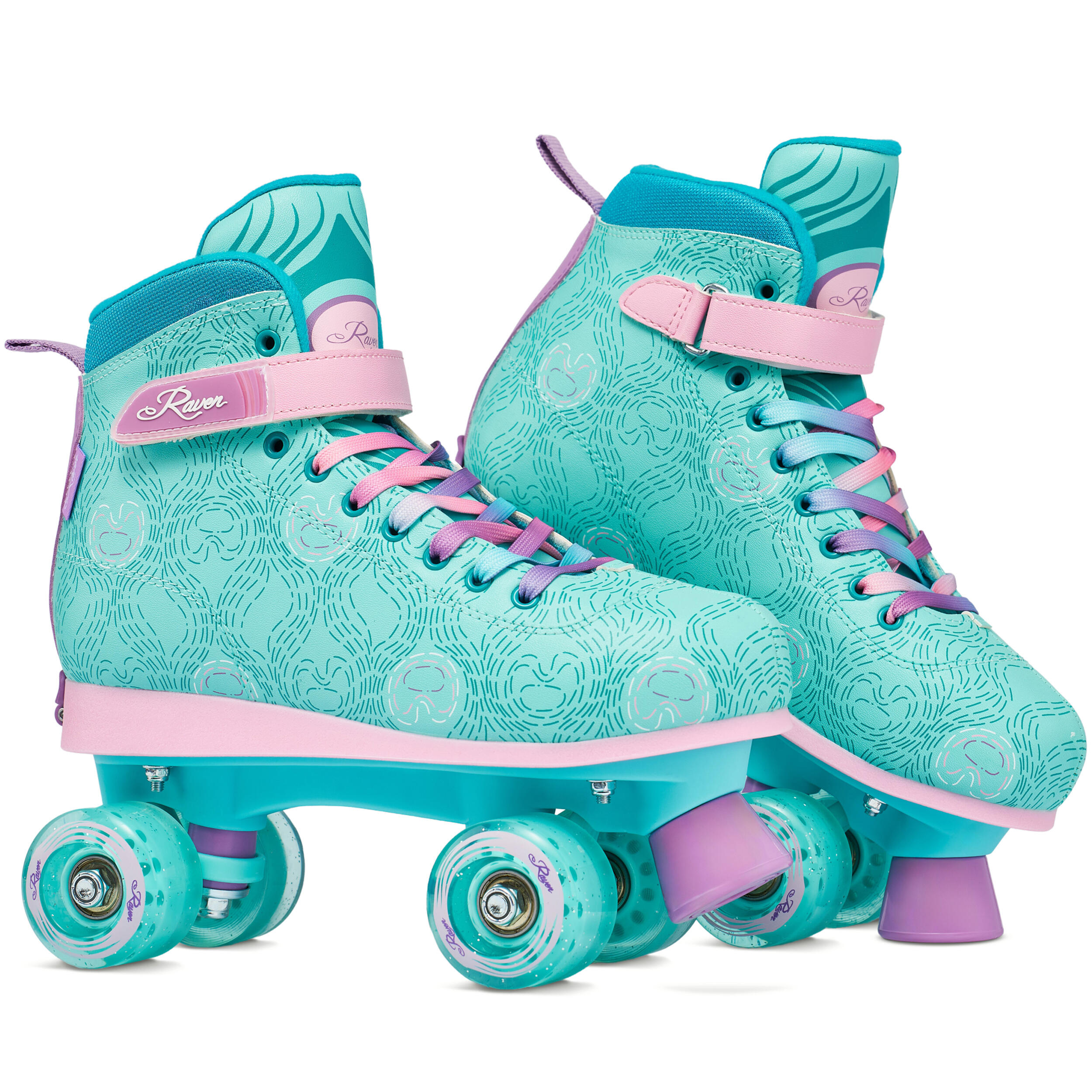 Raven - Patins À Roulettes Ajustables Felice - Patins À Roulettes - Rose|vert|violet - 31/34 - Decathlon