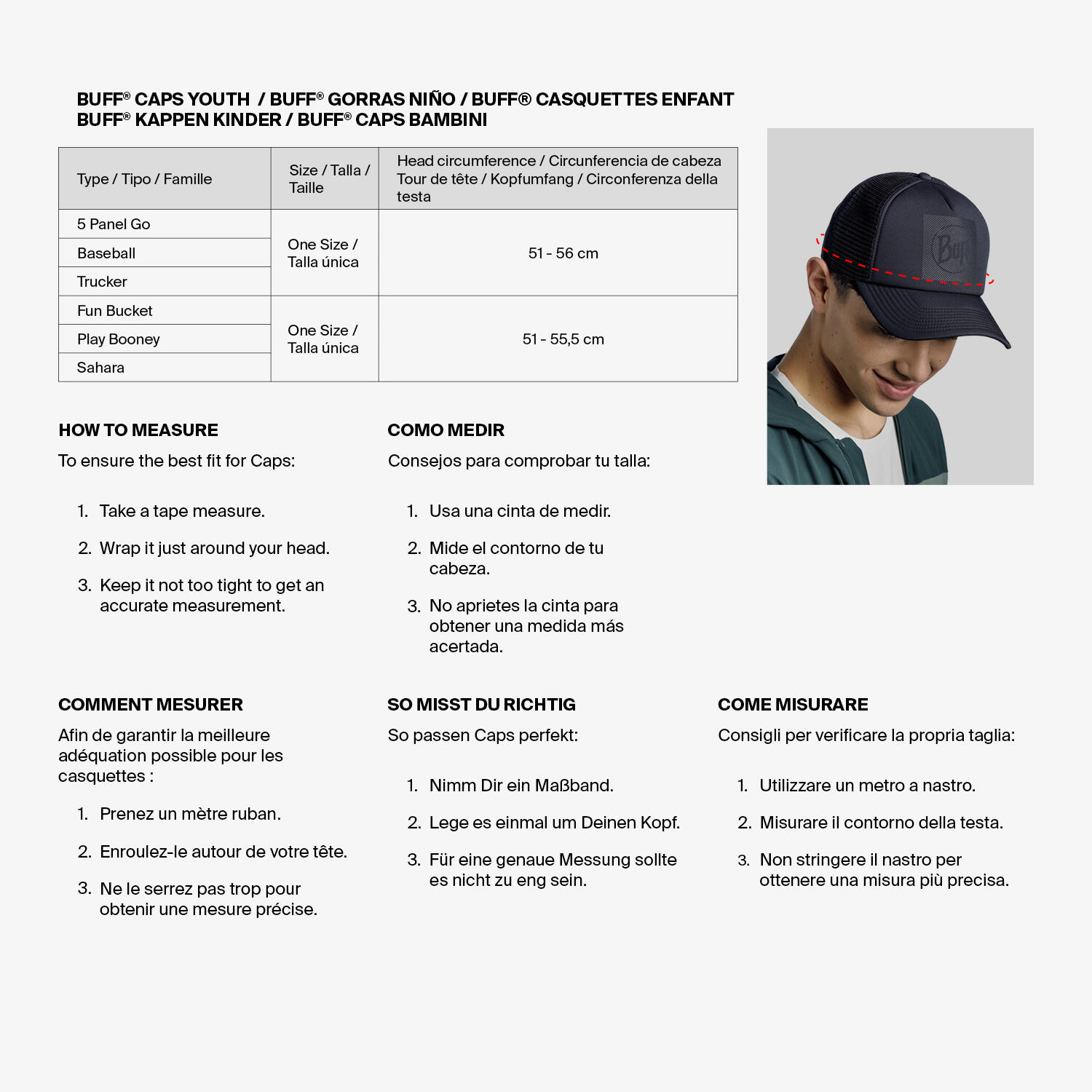 Gorra Pack Mini Unisex Buff Gris 7/7