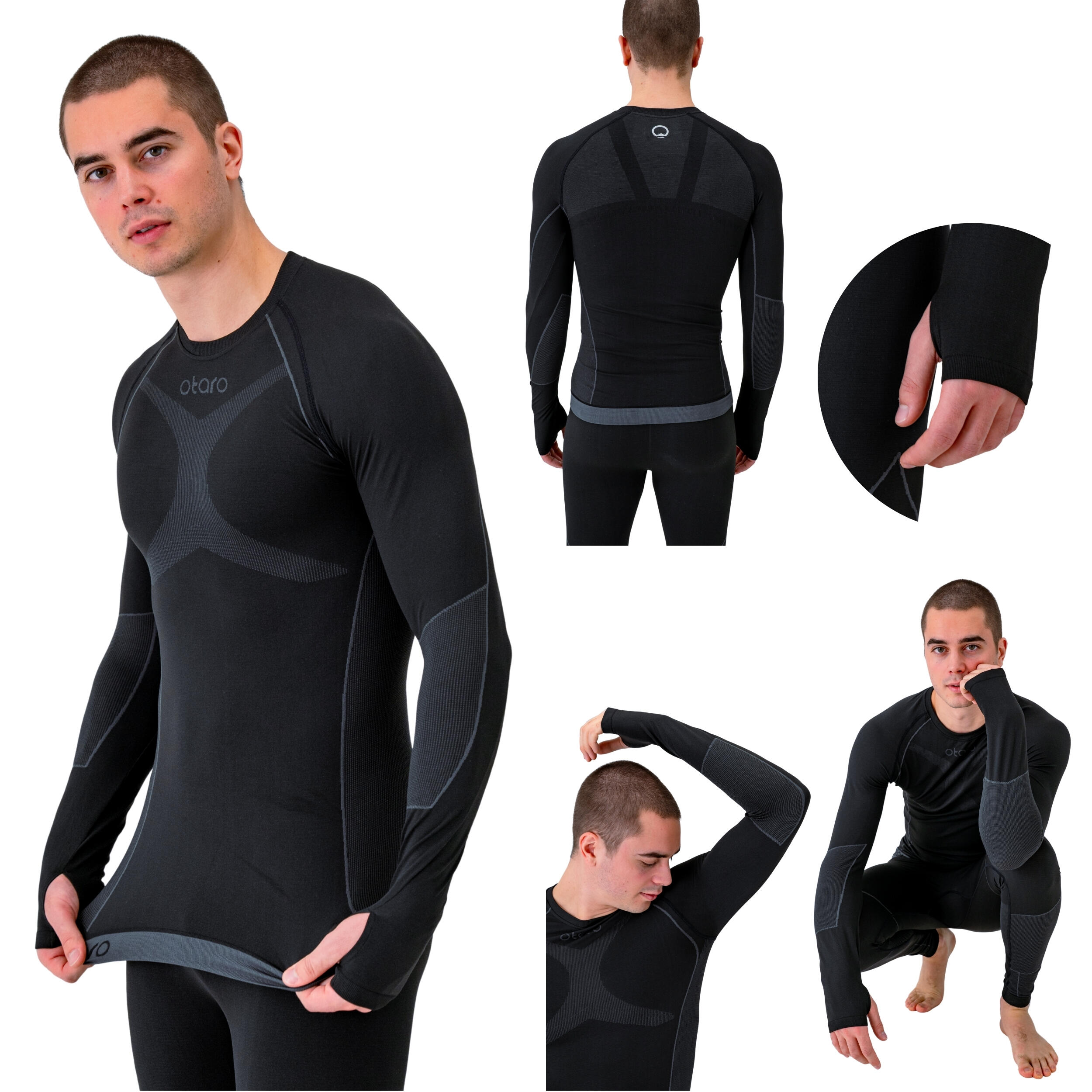 Set intimo termico uomo - Seamless: Maglia + Pantalone | Nero 3/7