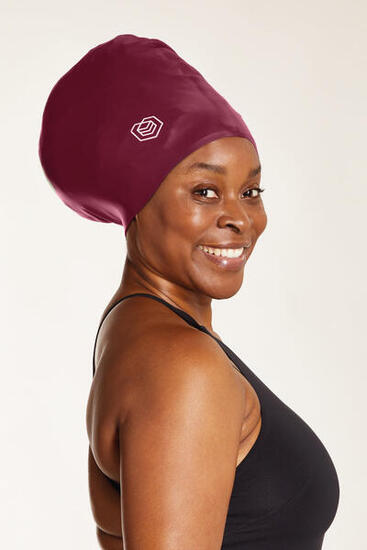 Soul Cap voluminöse Badekappe für Erwachsene - Burgunderrot
