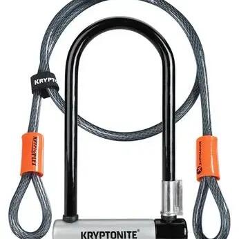 Kryptonite Kryptolok Standard U-Lock with 4 foot Kryptoflex cable
