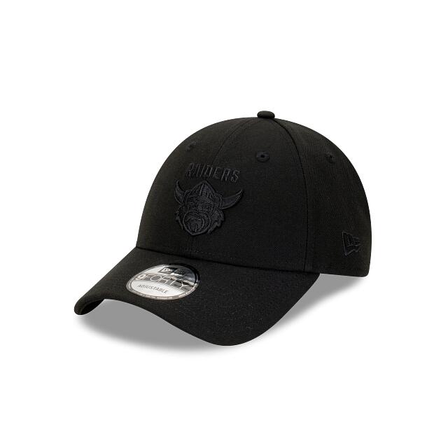 NRL Black on Black Cap - Canberra Raiders - Adult - Unisex - 9FORTY - Hat