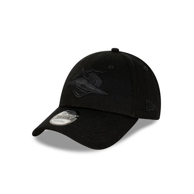NRL Black on Black Cap - Cronulla Sharks - Adult - Unisex - 9FORTY - Hat