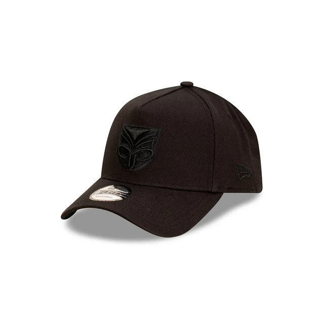 NRL Black on Black Cap - New Zealand Warriors - Adult - Unisex - 9FORTY - Hat