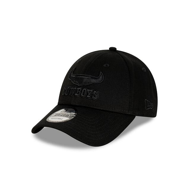 NRL Black on Black Cap - North Queensland Cowboys - Adult - Unisex - 9FORTY -Hat