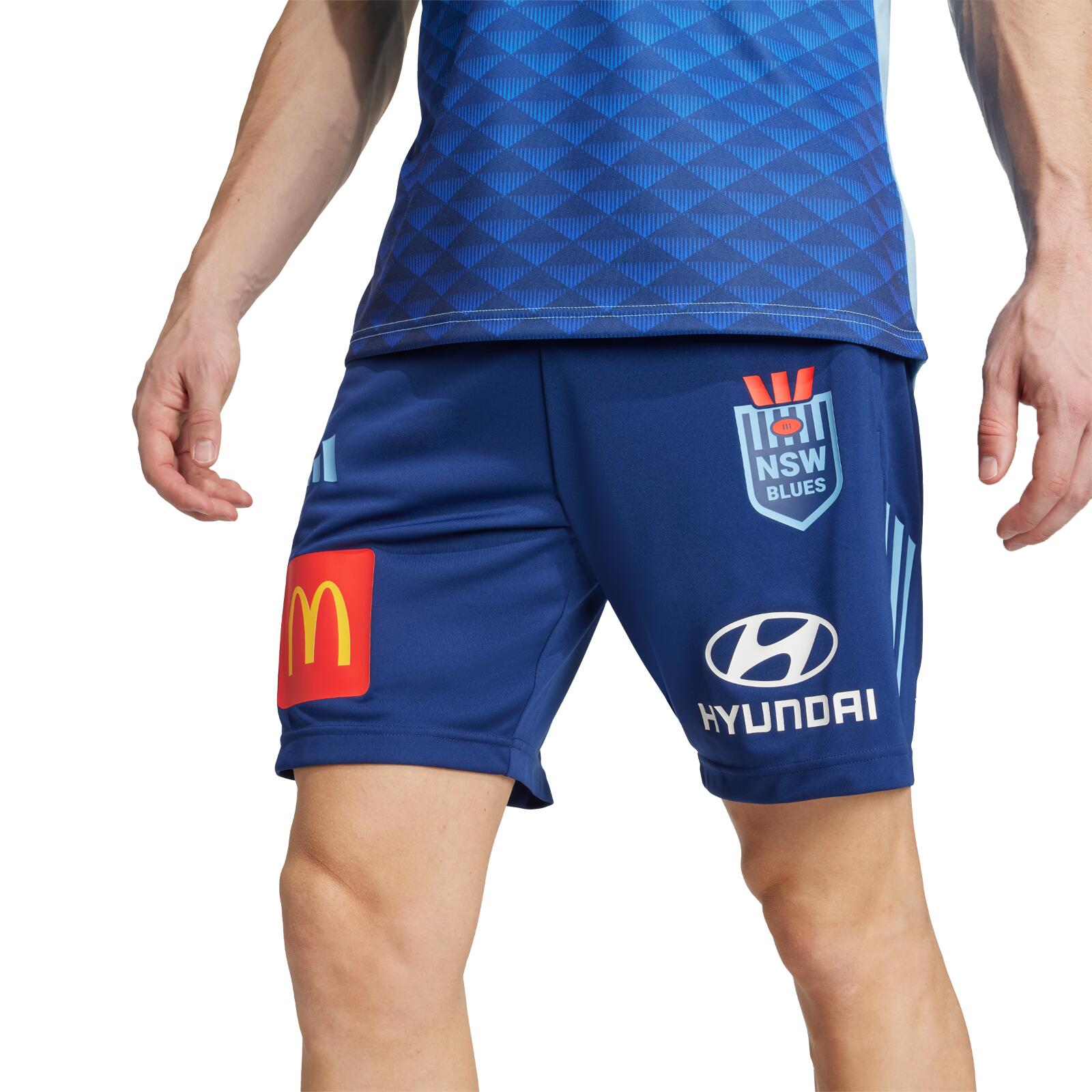 NRL 2025 Gym Shorts - New South Wales Blues - NSW - Adult - Mens