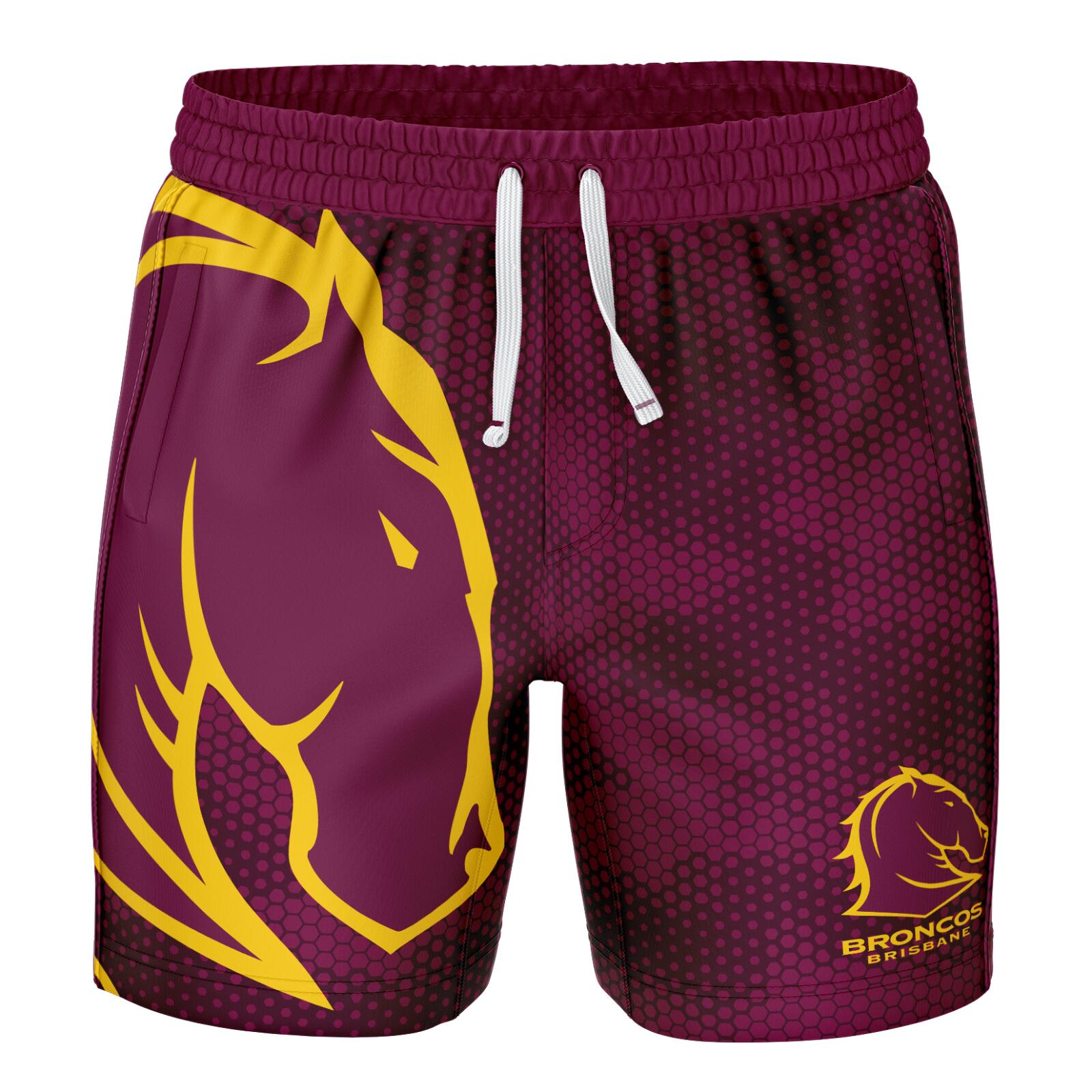 NRL 'Big Shot' Volley Shorts - Brisbane Broncos - Swim - Adult