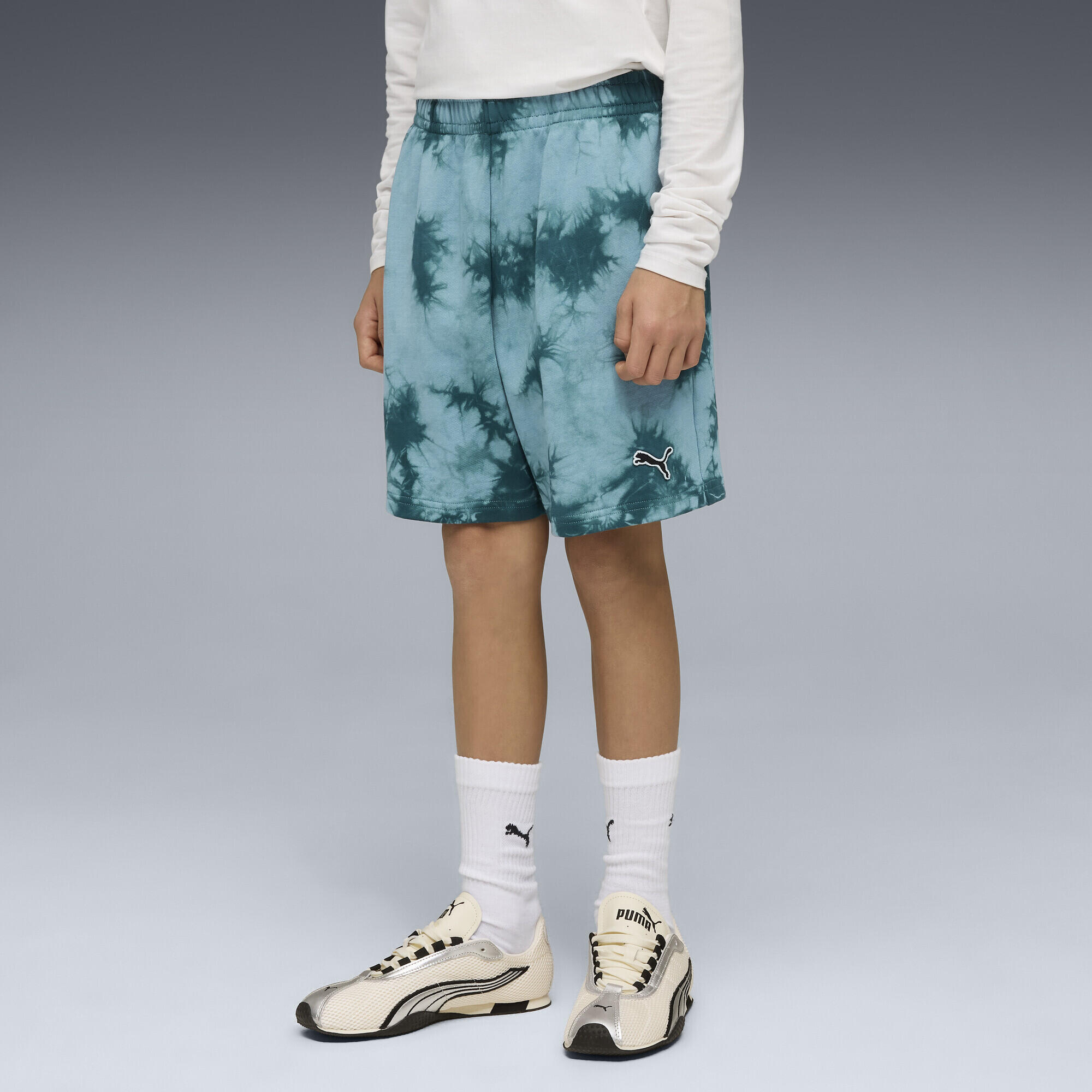 Calções infantil relaxado tie-dye Essentials PUMA 2/6