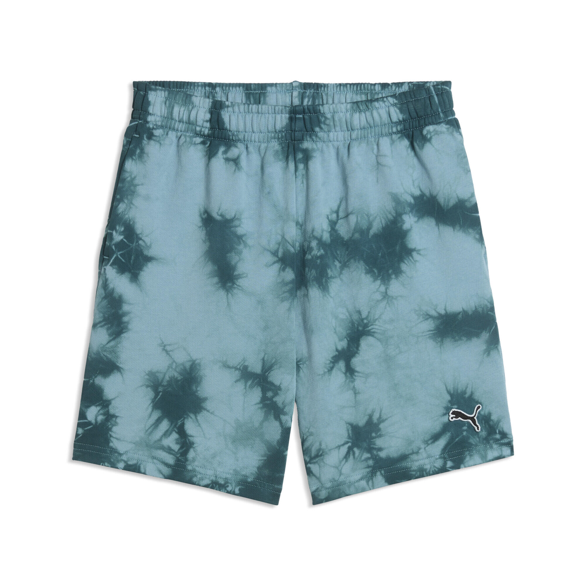 Șort copii croială lejeră, design tie-dye Essentials, negru PUMA