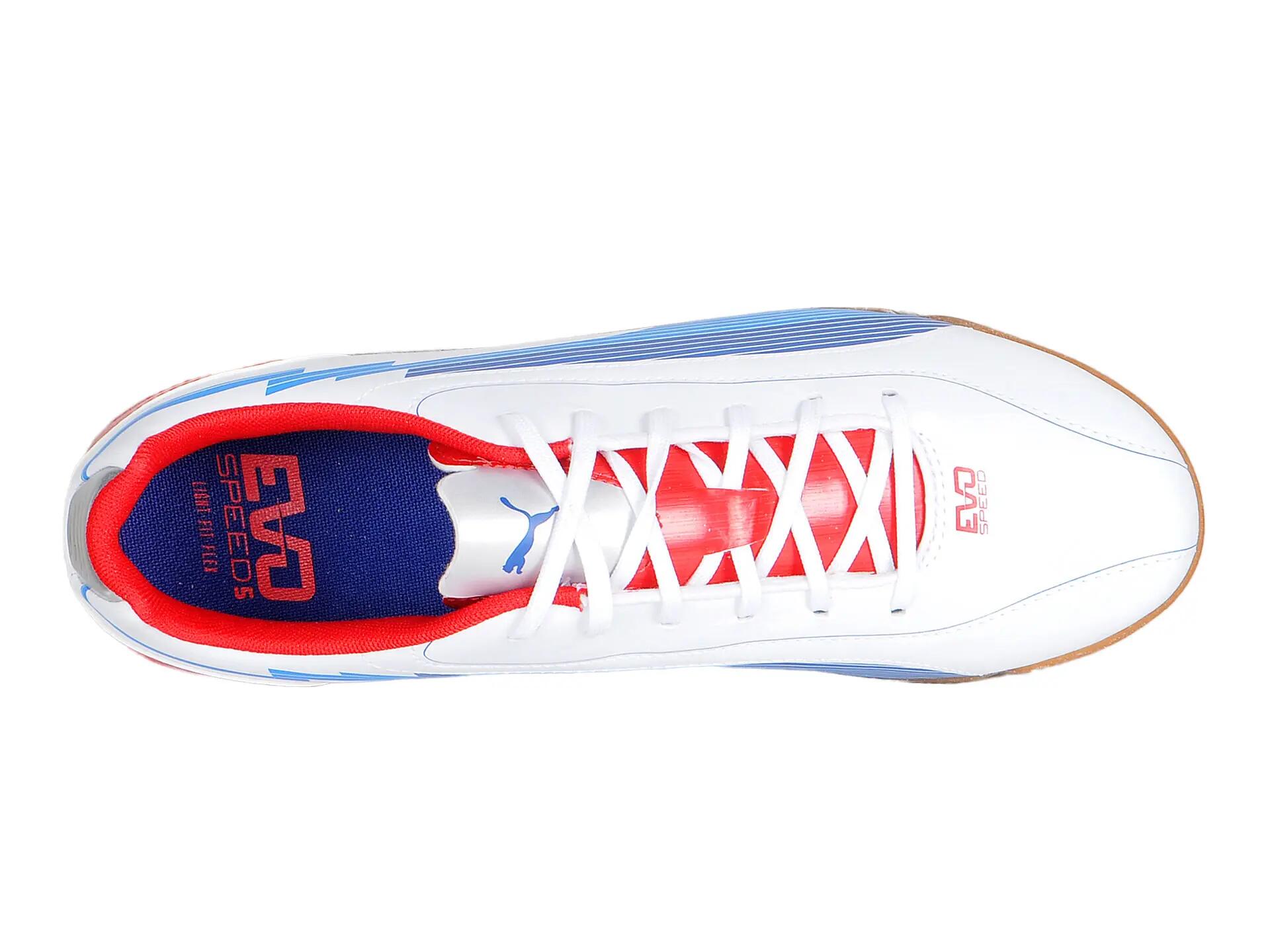 Ghete fotbal sala Puma EvoSPEED 5 IT, white-limoges-red 46 3/6