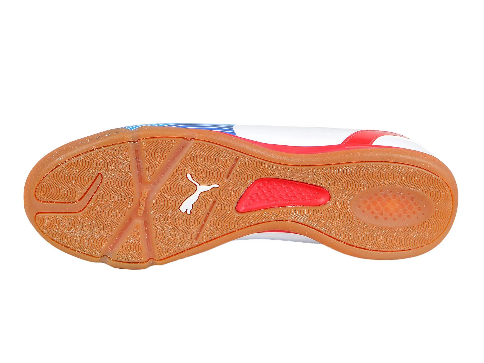 Ghete fotbal sala Puma EvoSPEED 5 IT, white-limoges-red 46 2/6