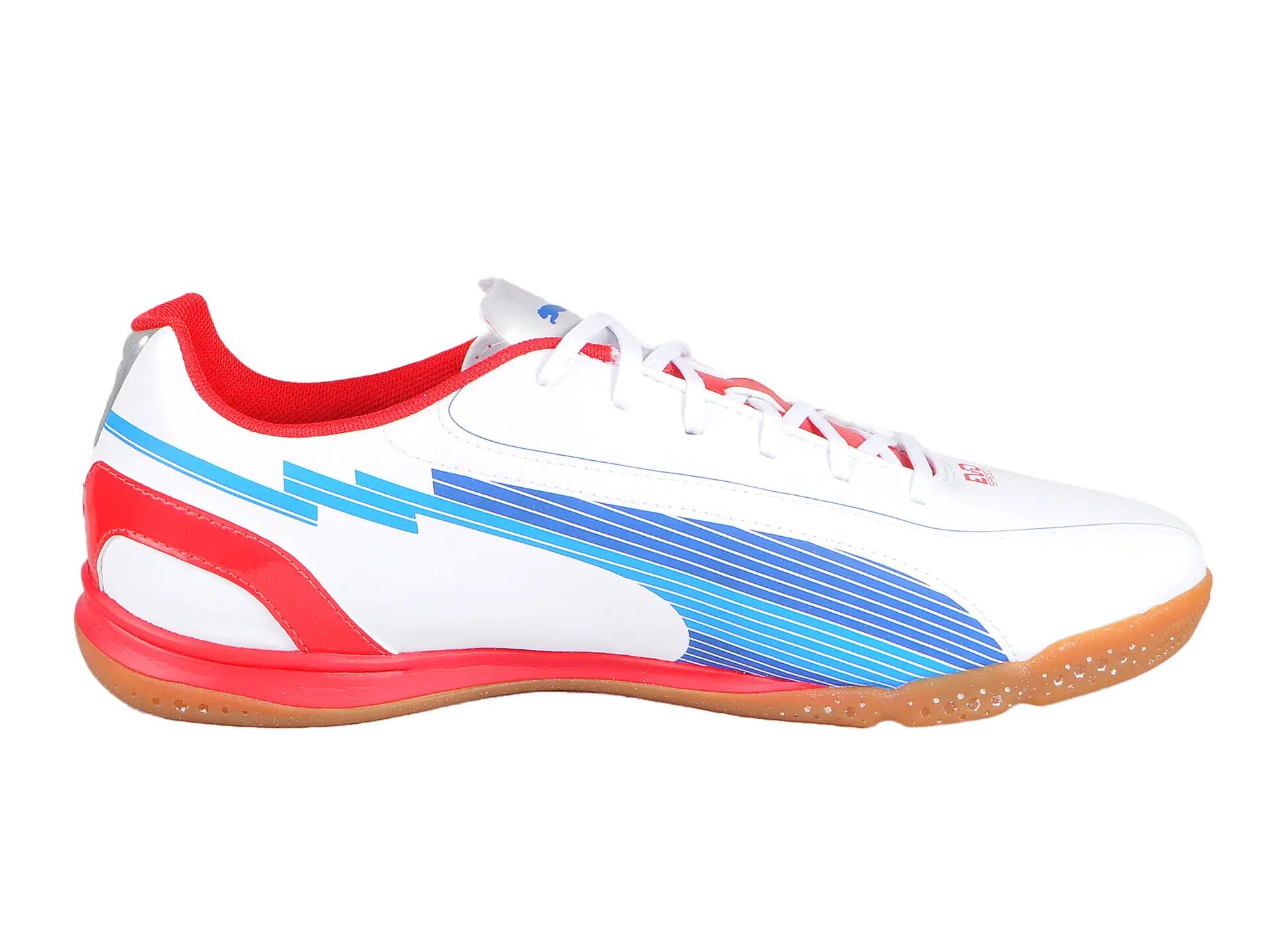 Ghete fotbal sala Puma EvoSPEED 5 IT, white-limoges-red 46 6/6