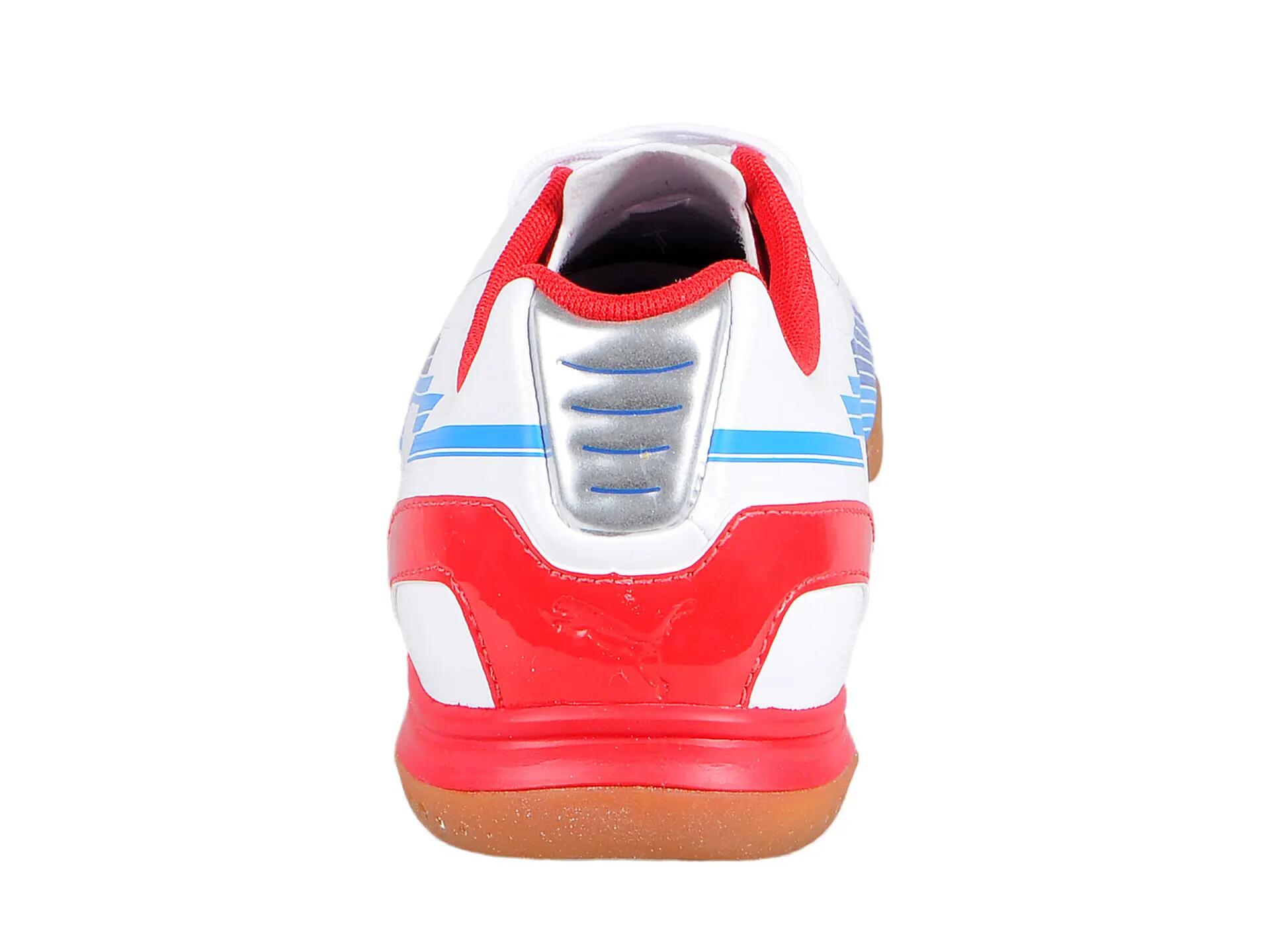 Ghete fotbal sala Puma EvoSPEED 5 IT, white-limoges-red 46 5/6