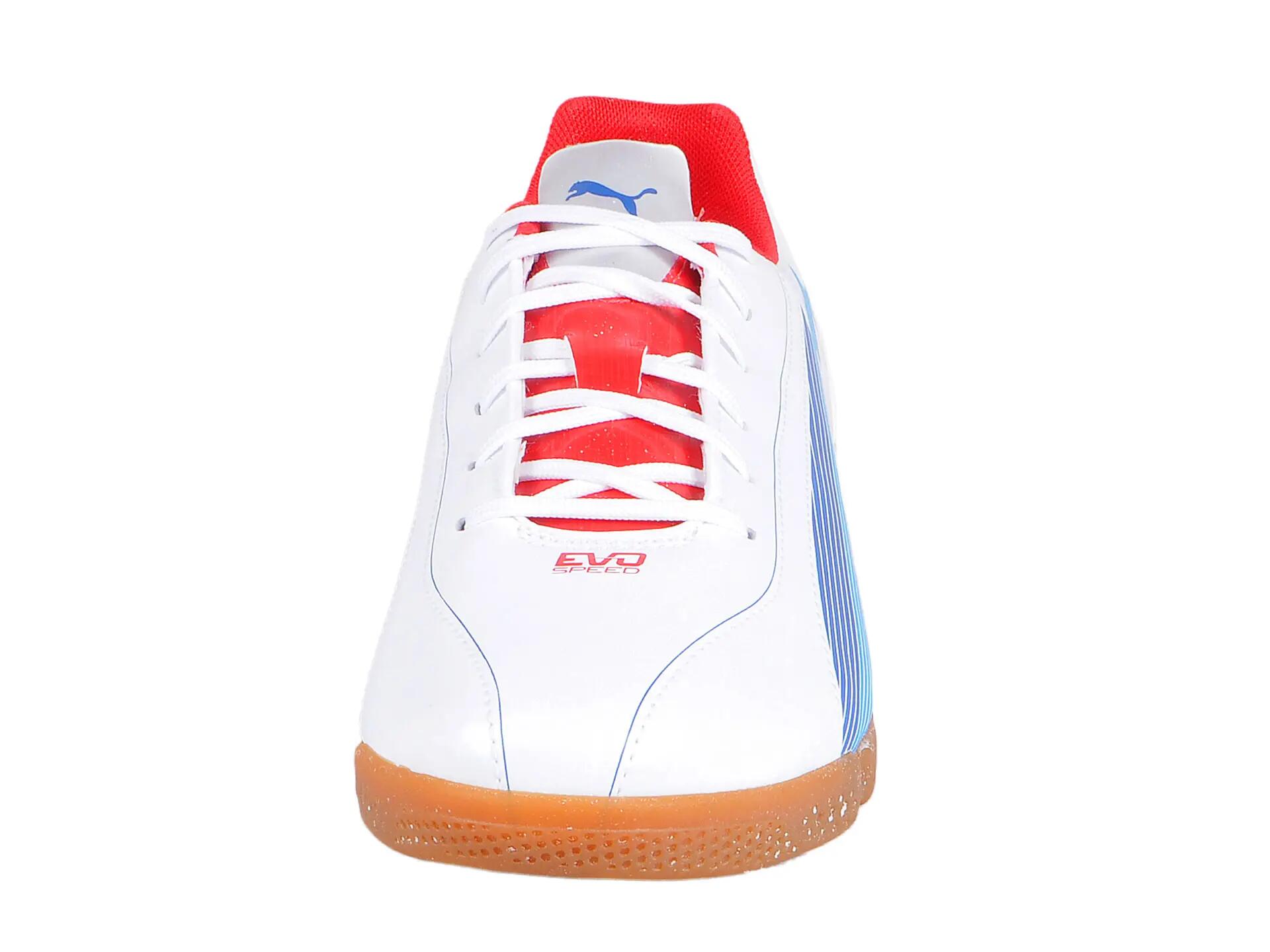 Ghete fotbal sala Puma EvoSPEED 5 IT, white-limoges-red 46 4/6