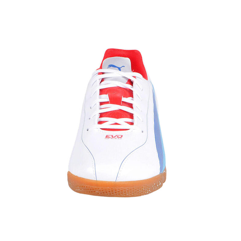 Ghete fotbal sala Puma EvoSPEED 5 IT, white-limoges-red 44