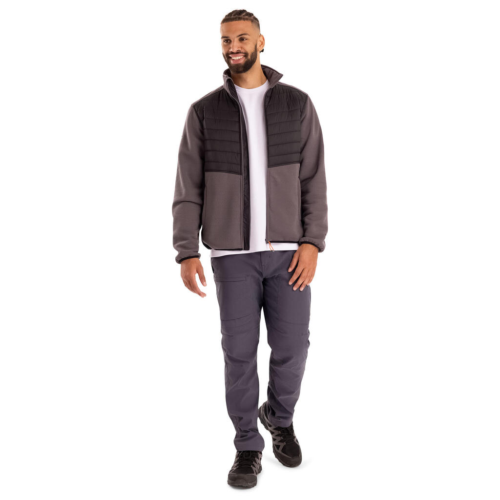 Mens 2 Zip Pockets With Chin Guard Fleece Jacket - Hanlonton