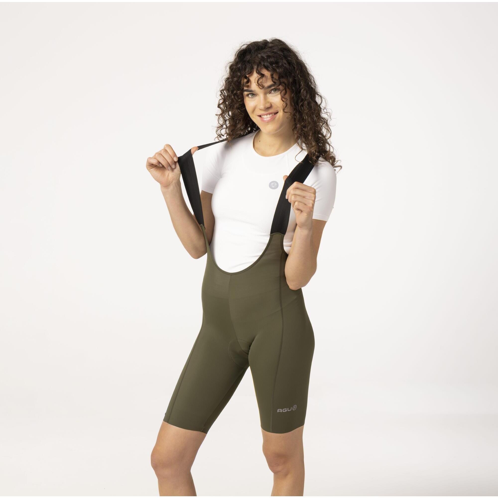 Agu - Comfort Plus Cuissard Court À Bretelles Performance Femme - Cuissard De Vélo À Bretelles - Vert - S - Decathlon