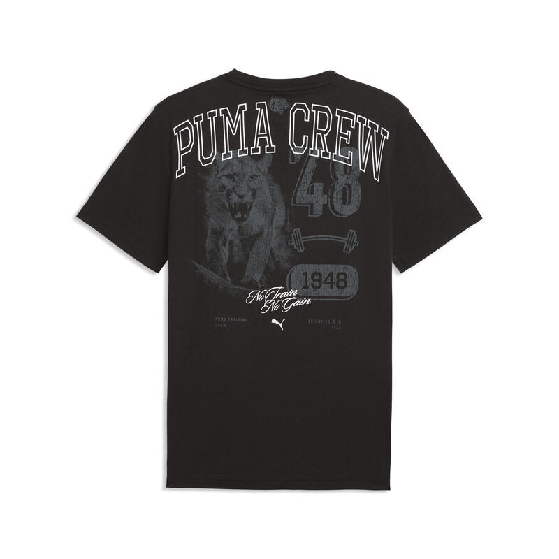 Tricou fitness bărbați mânecă scurtă Graphics Training, gri deschis PUMA