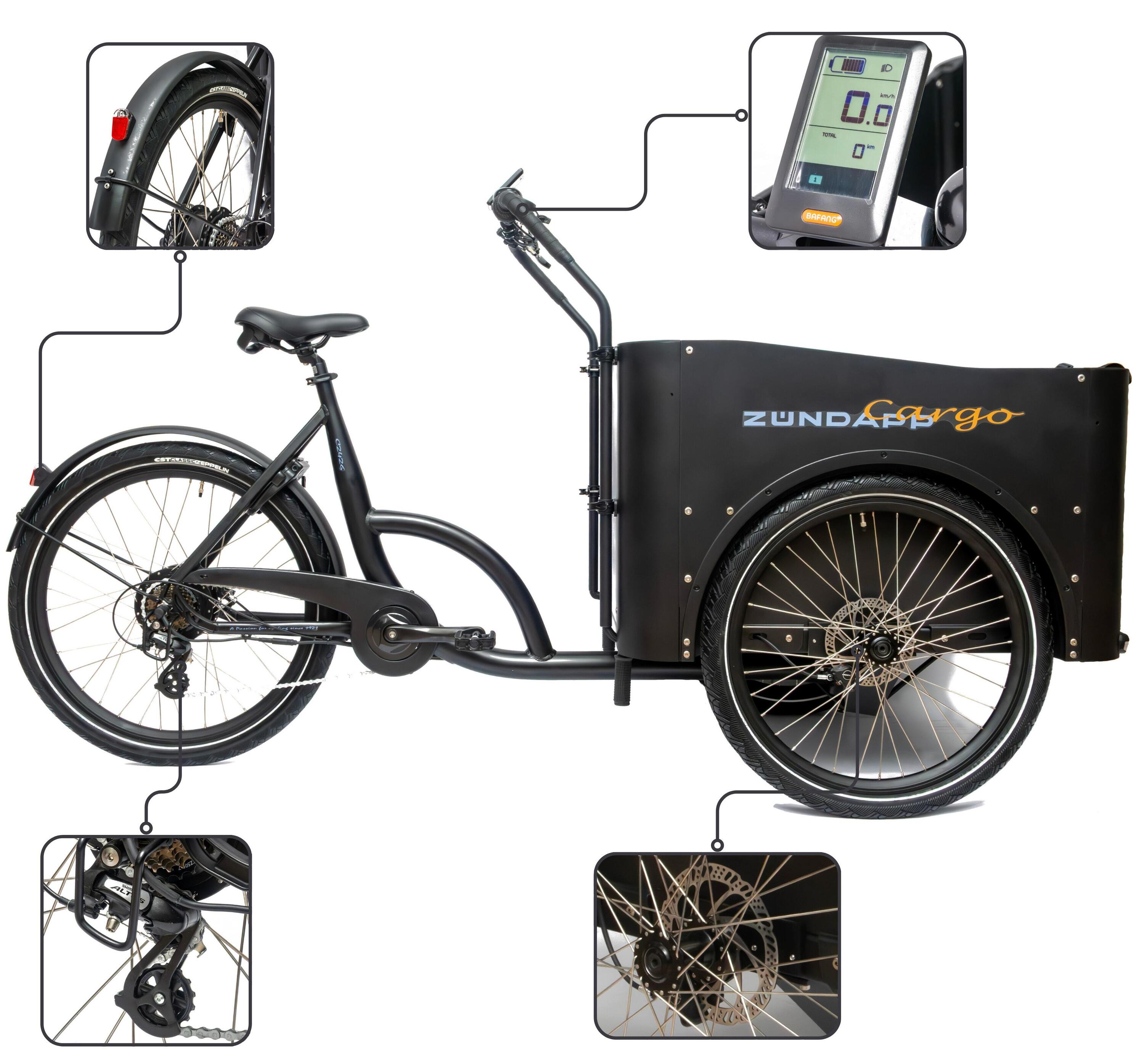Rower Elektryczny Miejski Transportowy Zündapp Cargo Koła 24" i 26" 4/10