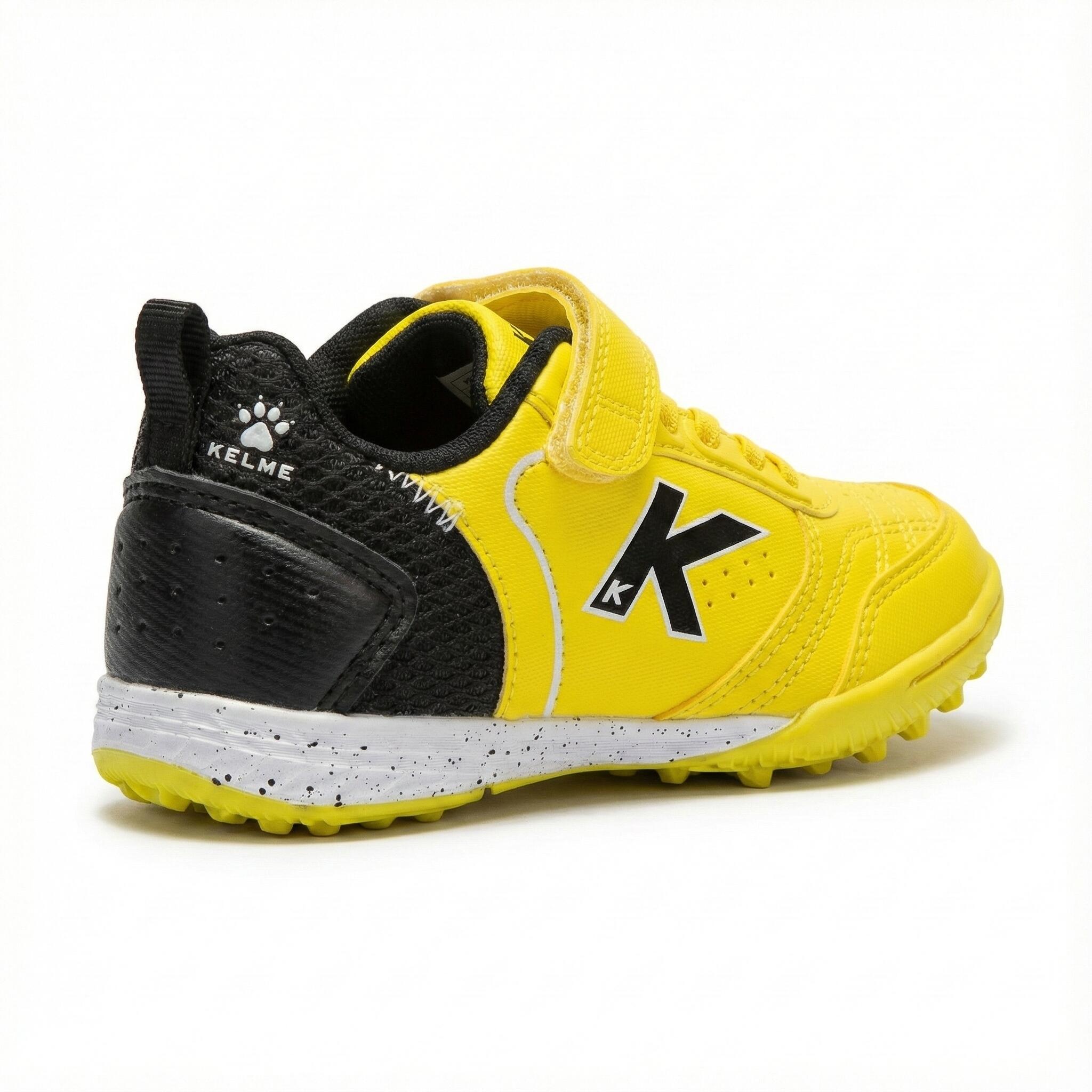 Chaussures Kelme Goleiro Turf Élastique Jaune et Noir Enfant 4/4