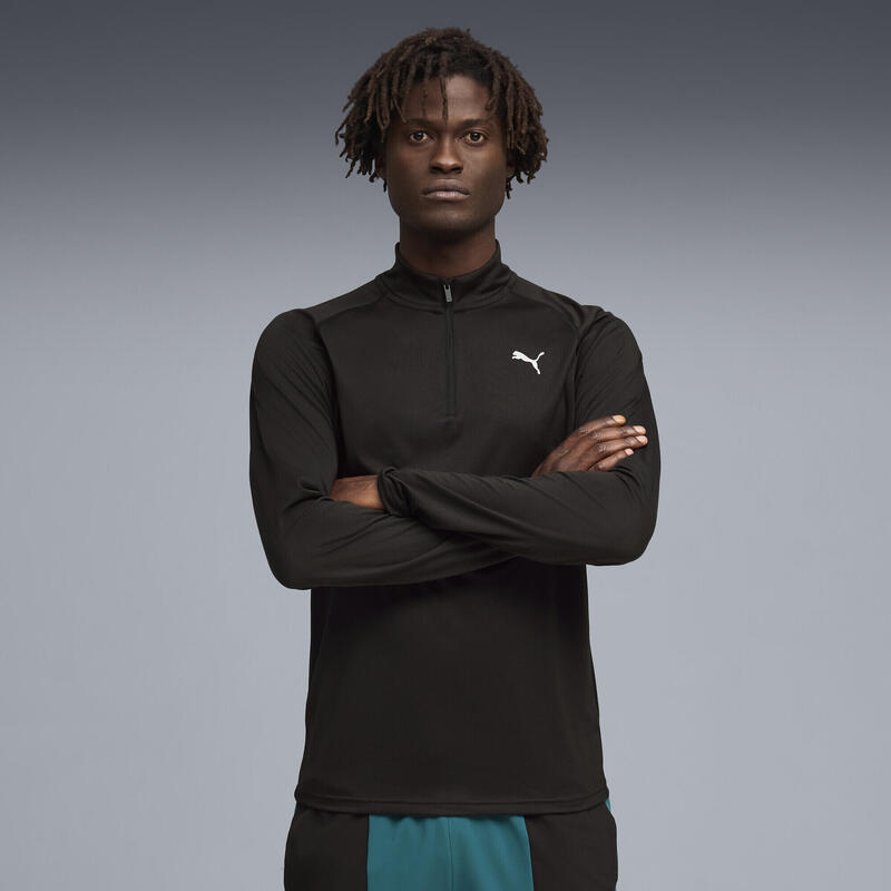 Pánské fitness tričko krátký zip Pwrtrain PUMA