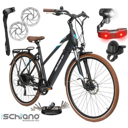 Rower Elektryczny Damski Miejski 28 Tarcze Amory Aluminium Bagażnik Światła